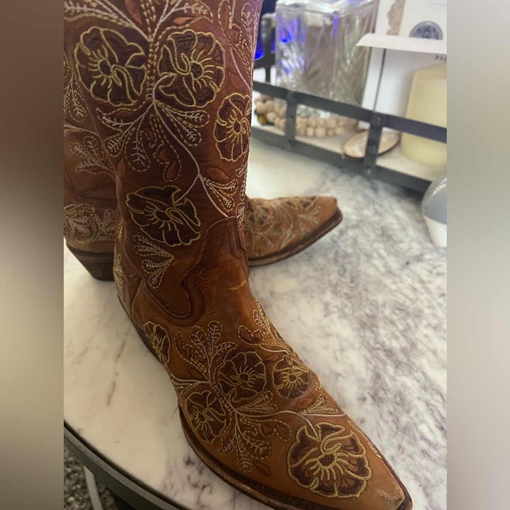 Macie Bean M8041 Ladies Embroidered Western Boot Whiskey Bent Foot Snip Toe 7 - Picture 11 of 11